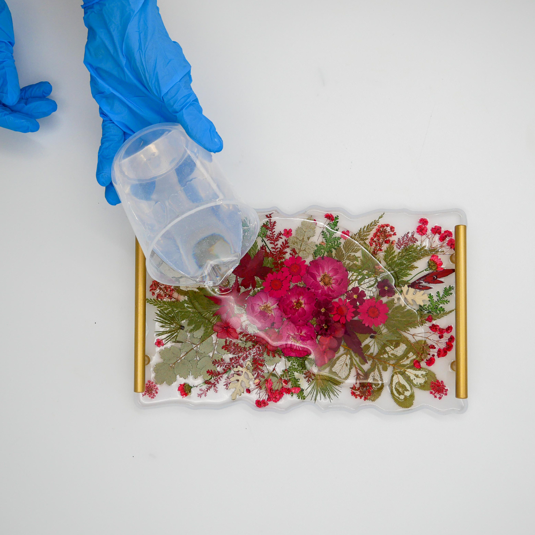 Holiday Floral Resin Serving Tray Kit