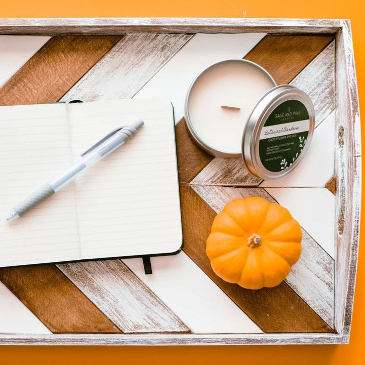 Chevron Wood Tray Kit