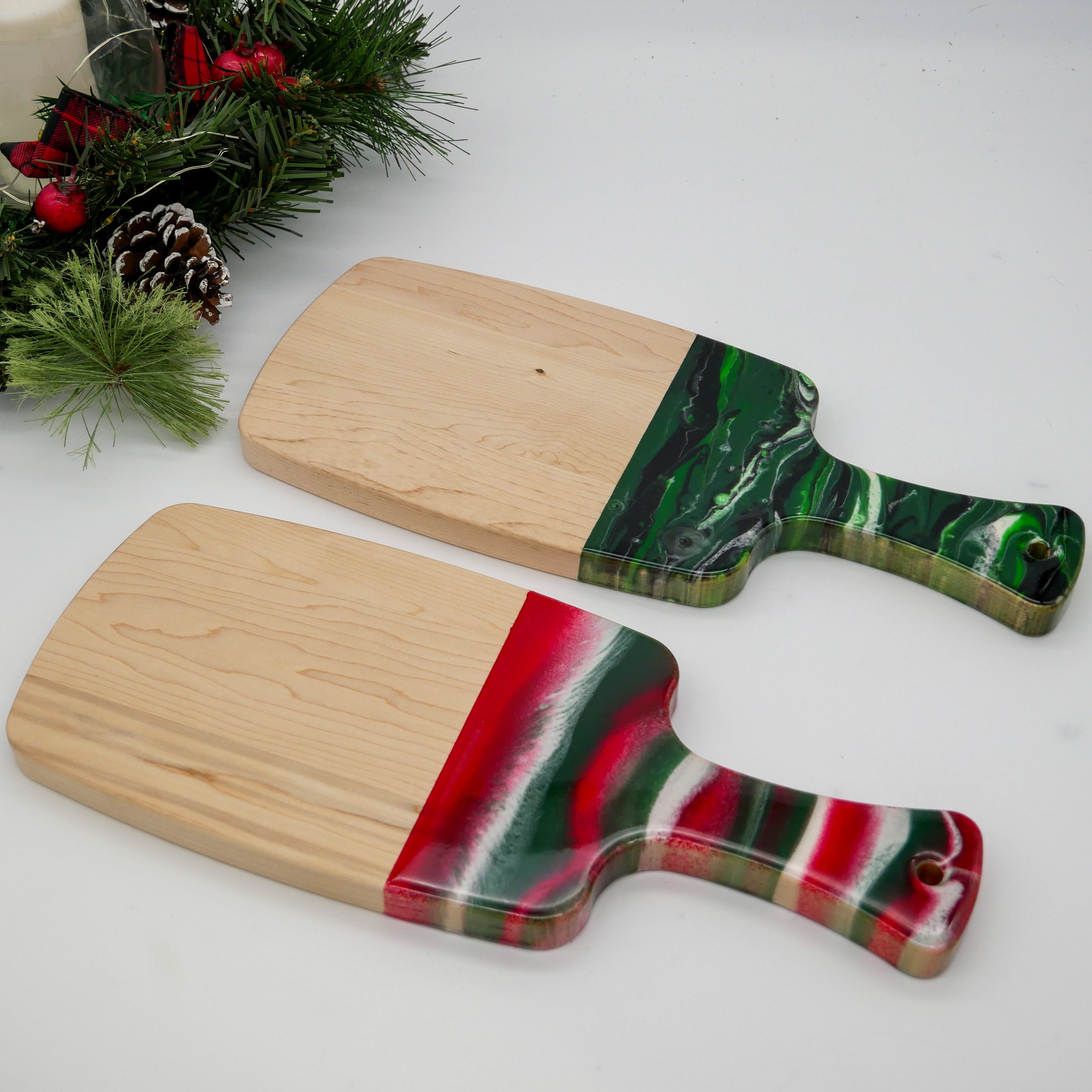 Holiday Marbled Resin Wood Board