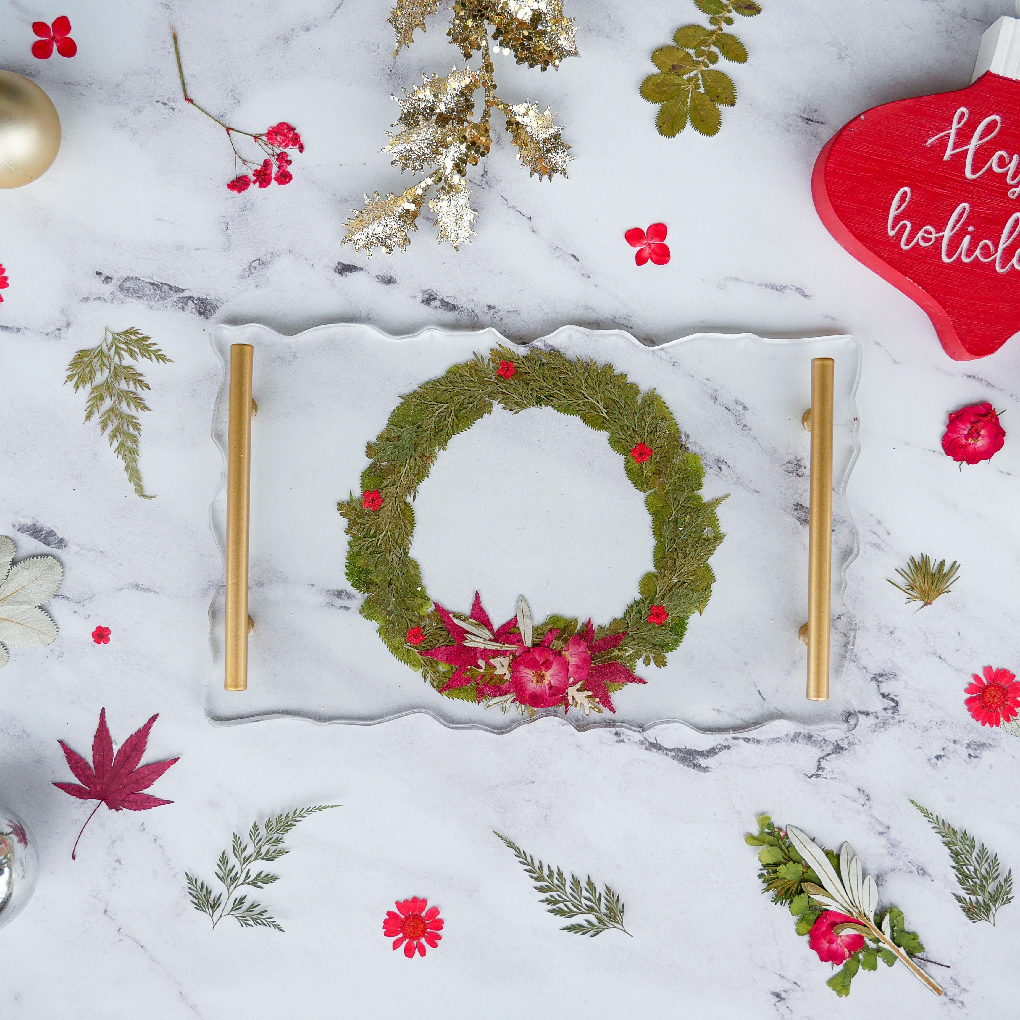 Holiday Floral Resin Serving Tray Kit