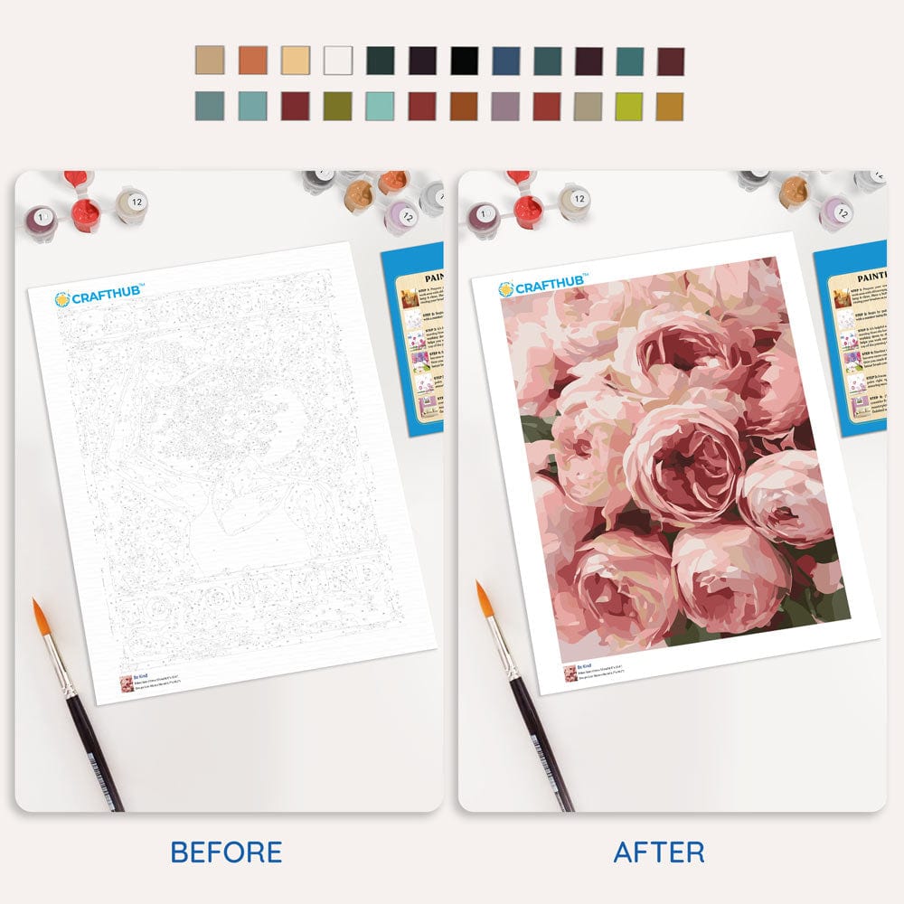 Pink Roses  - Paint By Numbers Kit