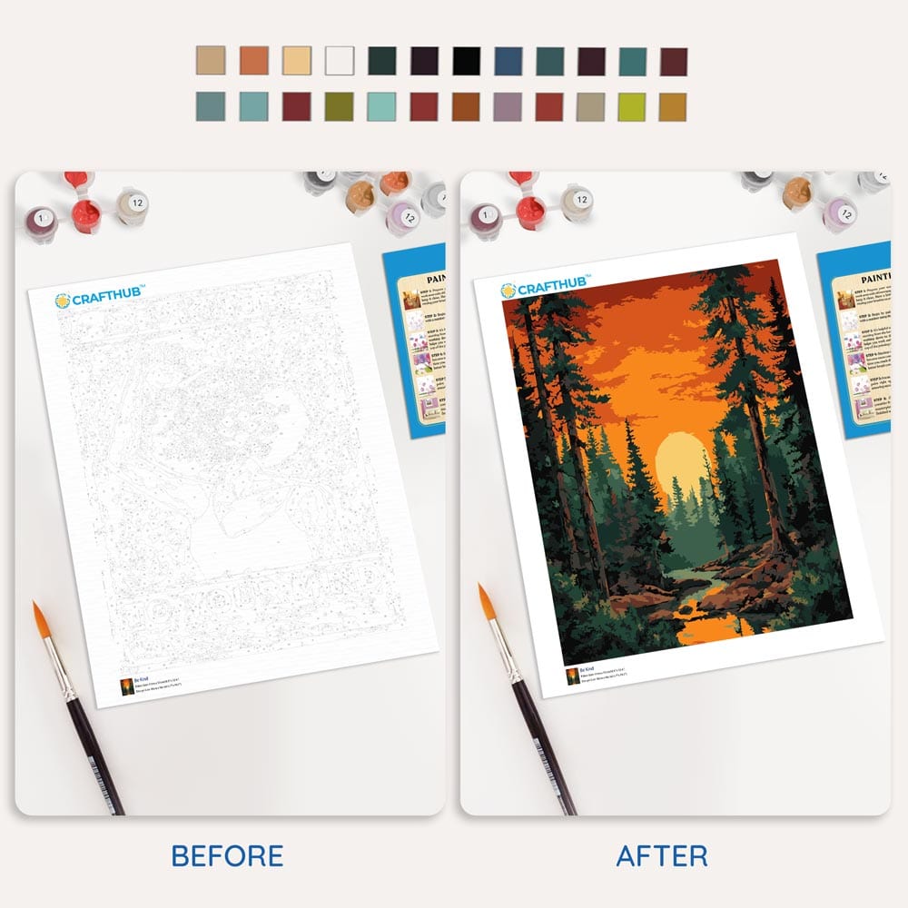 Sunset in Valley - Paint By Numbers Kit