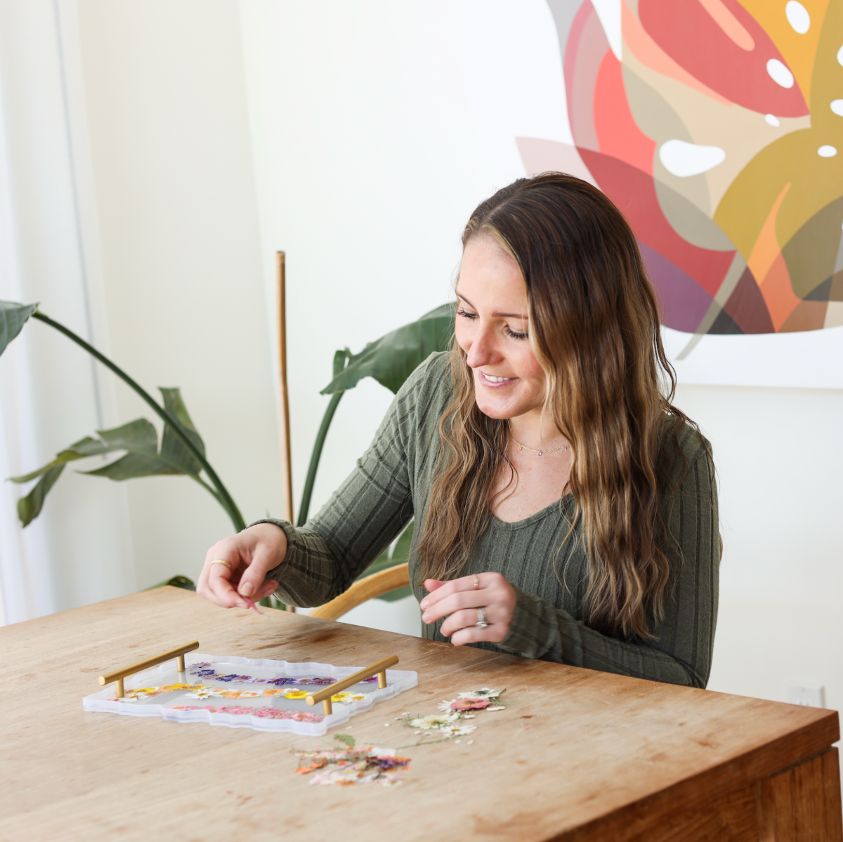 Floral Resin Serving Tray Kit