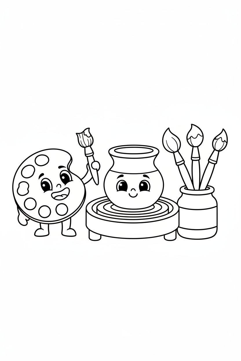 Art Studio Fun Coloring Page