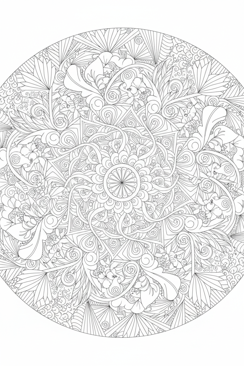 Caribbean Mandala Coloring Page