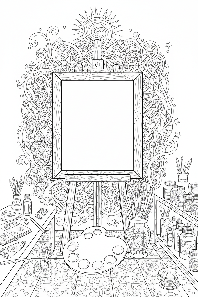 Creative Studio Coloring Page