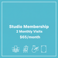Studio Membership - 2 Monthly Visits $65 - Pottery, Clay, Canvas, Wood