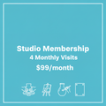 Studio Membership - 4 Monthly Visits $99/month