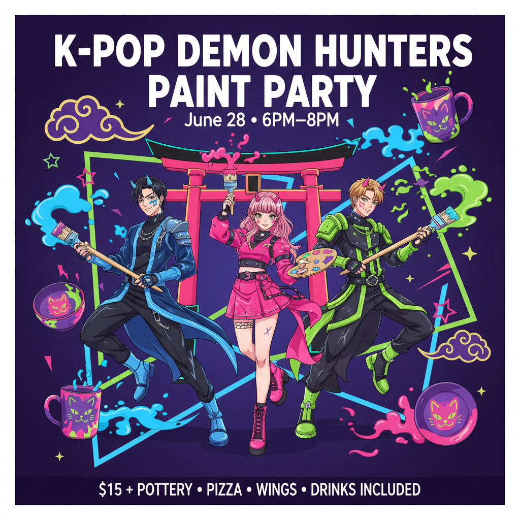 K-Pop Demon Hunters Paint Party – June 28, 2026 6pm
