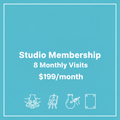 Studio Membership - 8 Monthly Visits $199/month