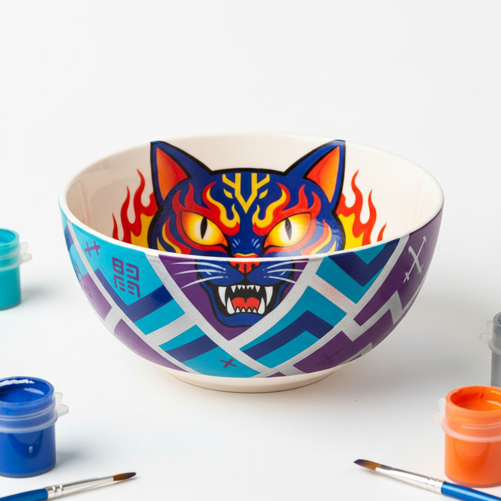 K-Pop Demon Cat Bowl