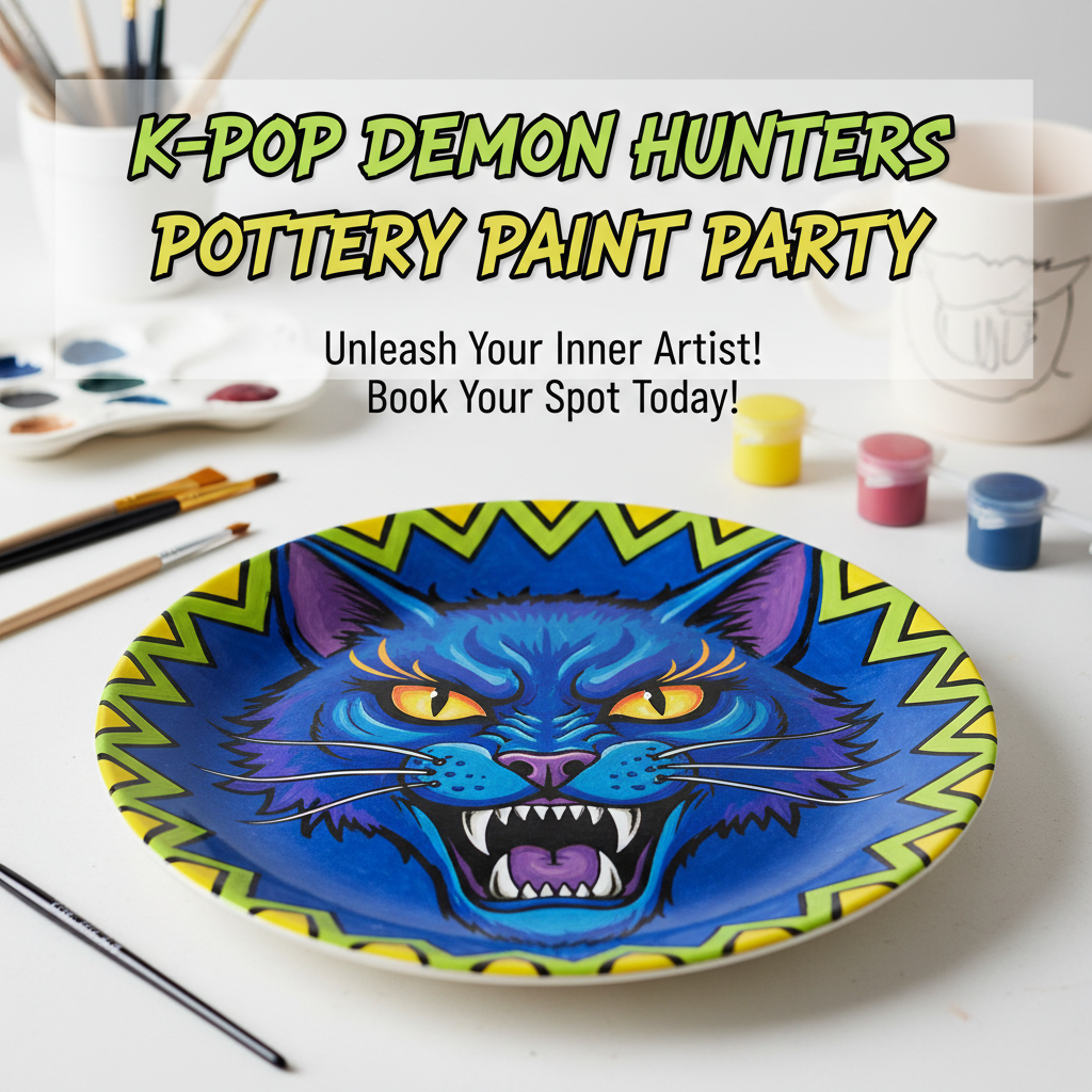 K-Pop Demon Cat Plate Sample
