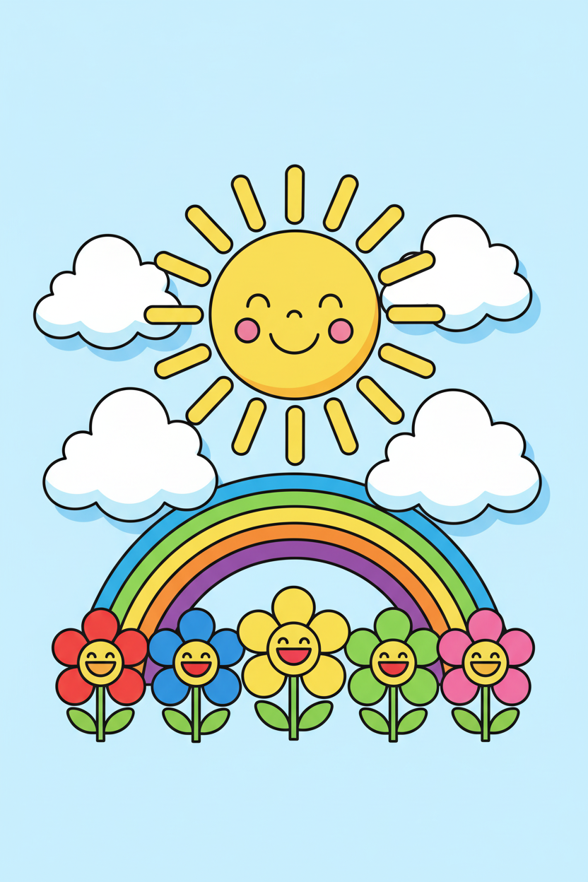 Sunshine & Rainbow - Colored